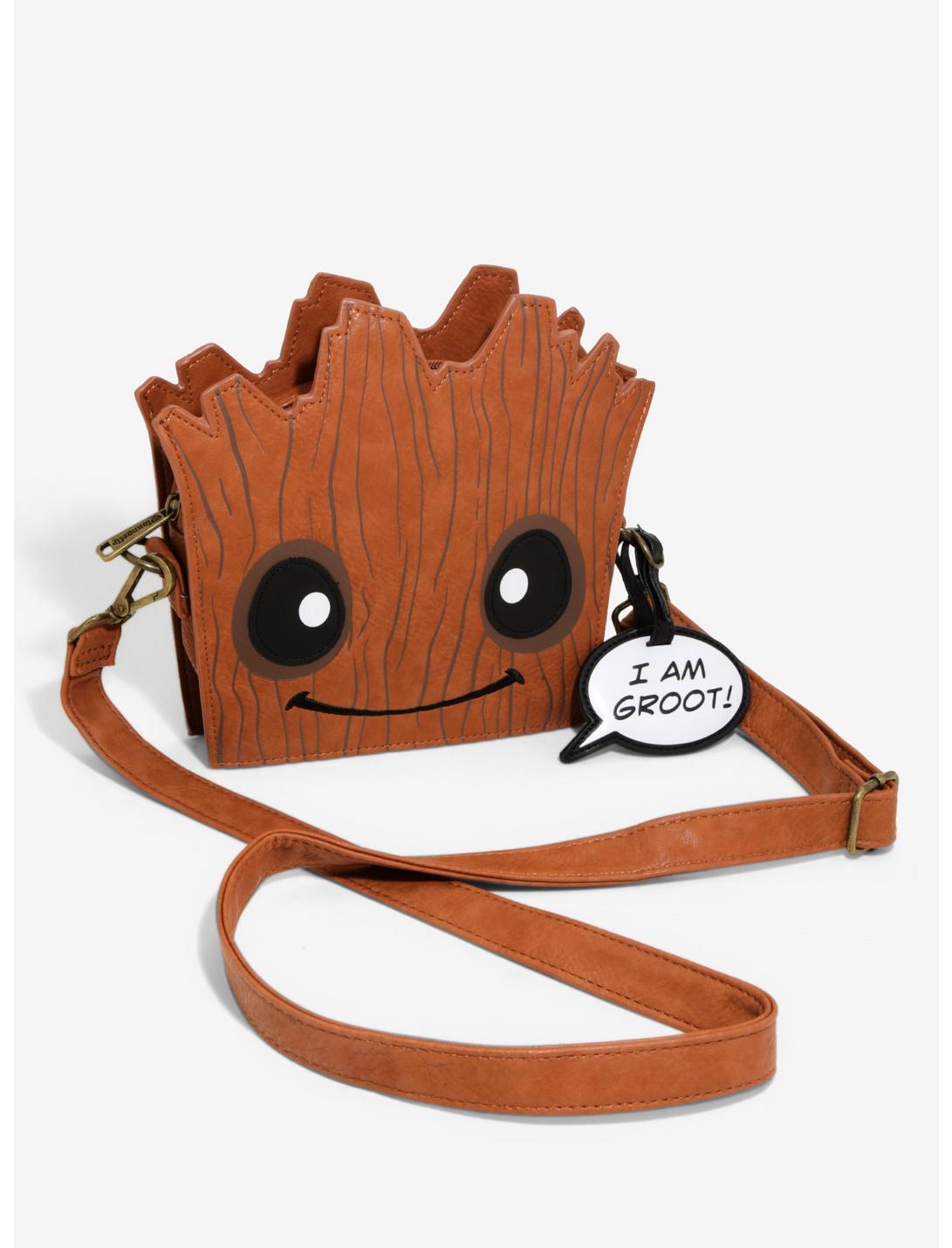 Loungefly Guardians Of The Galaxy I Am Groot Baby Groot Face Crossbody Bag, , hi-res