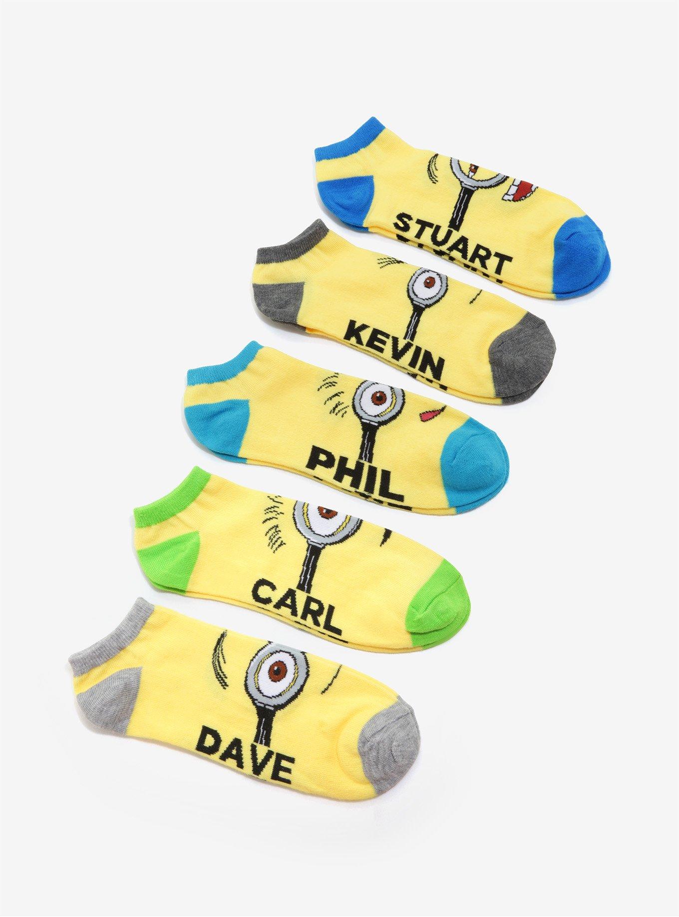 Despicable Me Minions No-Show Socks 5 Pair, , hi-res