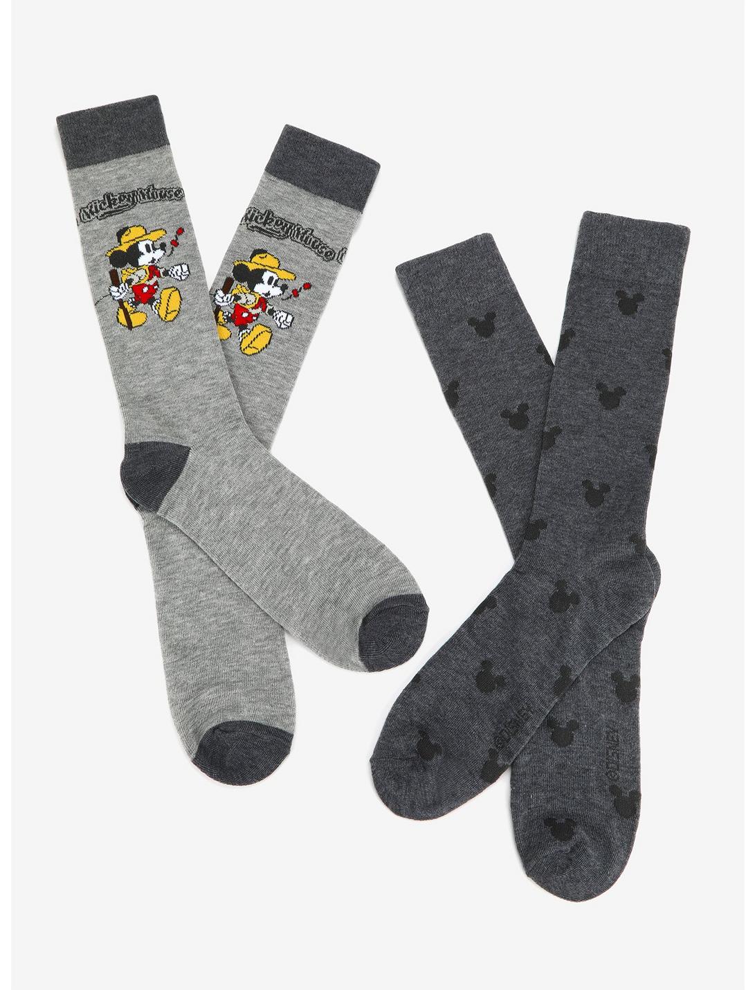 Disney Mickey Mouse Crew Socks 2 Pair - BoxLunch Exclusive, , hi-res