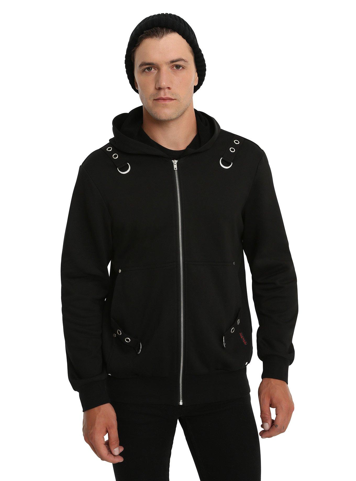 Tripp Black Strap D-Ring Hoodie, BLACK, hi-res