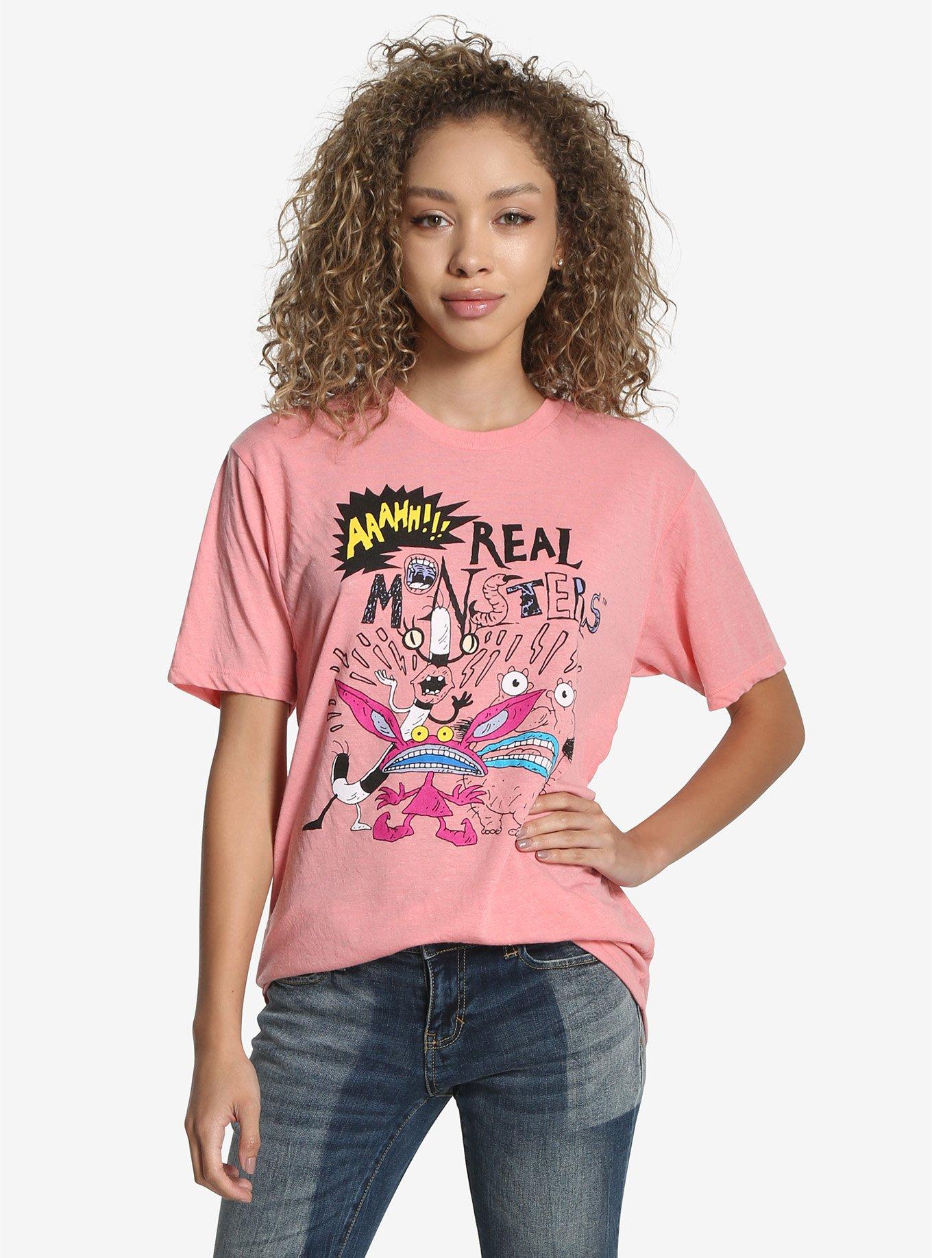 Aaahh! Real Monsters Group Womens Tee, PINK, hi-res