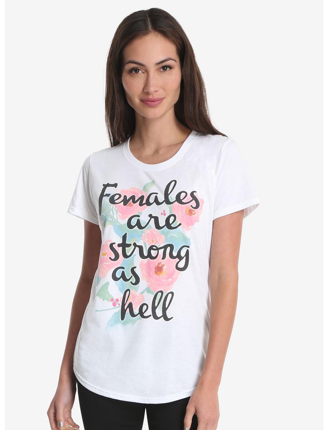 Plus Size Unbreakable Kimmy Schmidt Females Are Strong Womens Tee, WHITE, hi-res