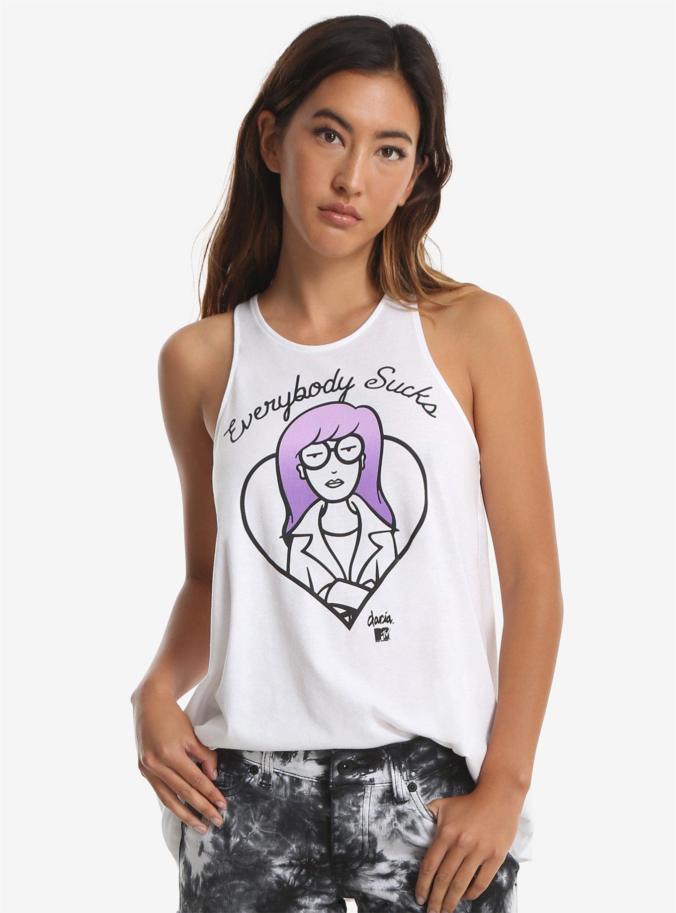 Daria Everybody Sucks Womens Tank Top, WHITE, hi-res