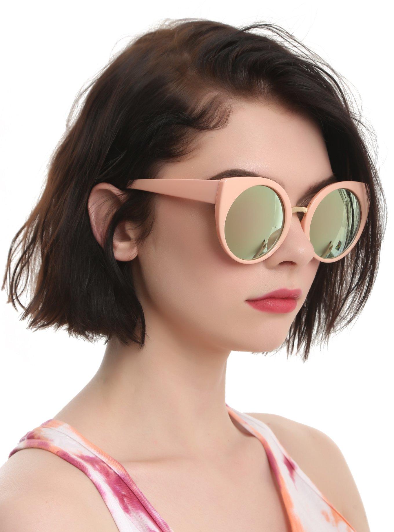 Blush Round Cat Eye Sunglasses, , hi-res