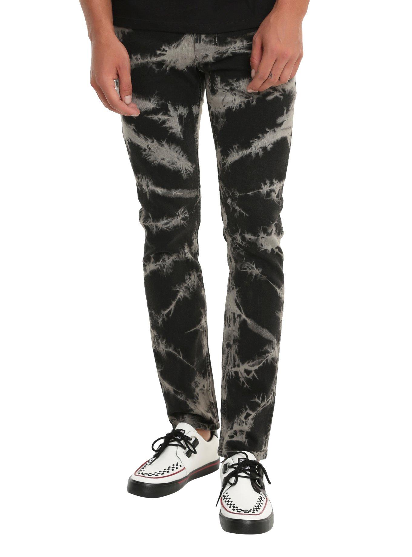 XXX RUDE Grey & Black Tie Dye Skinny Jeans | Hot Topic