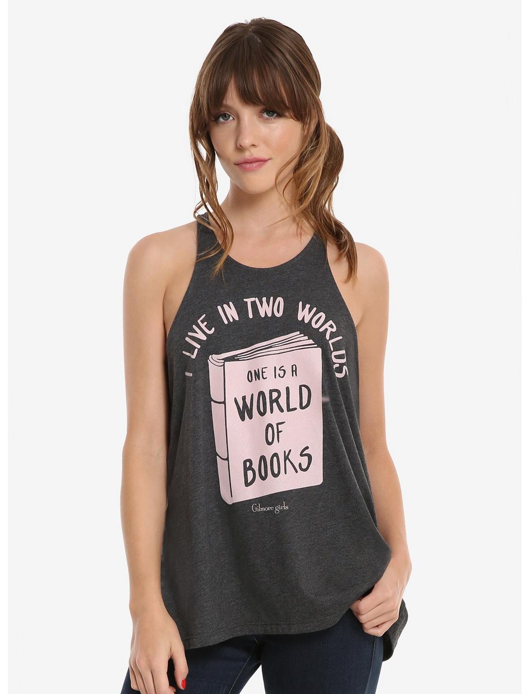 Gilmore Girls Live In Two Worlds Womens Tank Top, GREY, hi-res