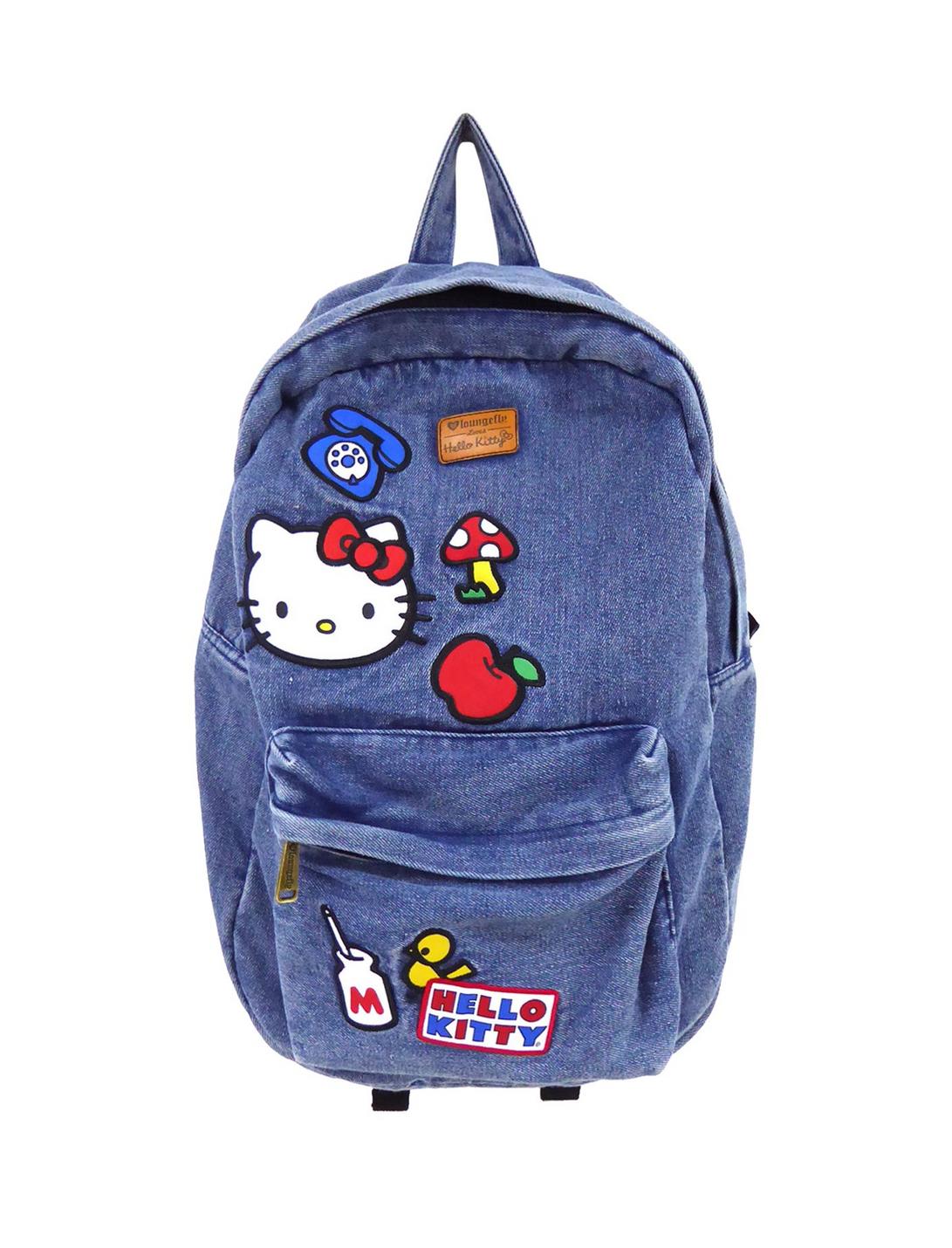 Loungefly Hello Kitty Patches Denim Backpack, , hi-res
