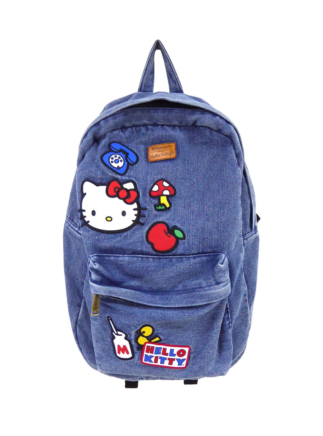 Loungefly Hello Kitty Patches Denim Backpack, , hi-res
