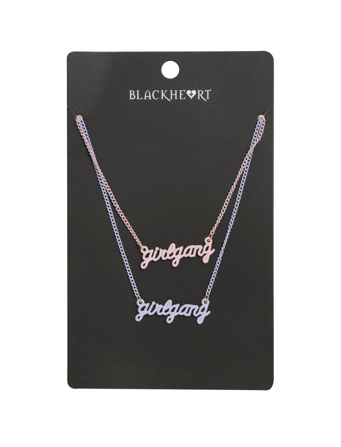 Blackheart Girl Gang Nameplate Necklace Set, , hi-res