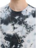 Blackheart Long Chain Safety Pin Necklace, , hi-res