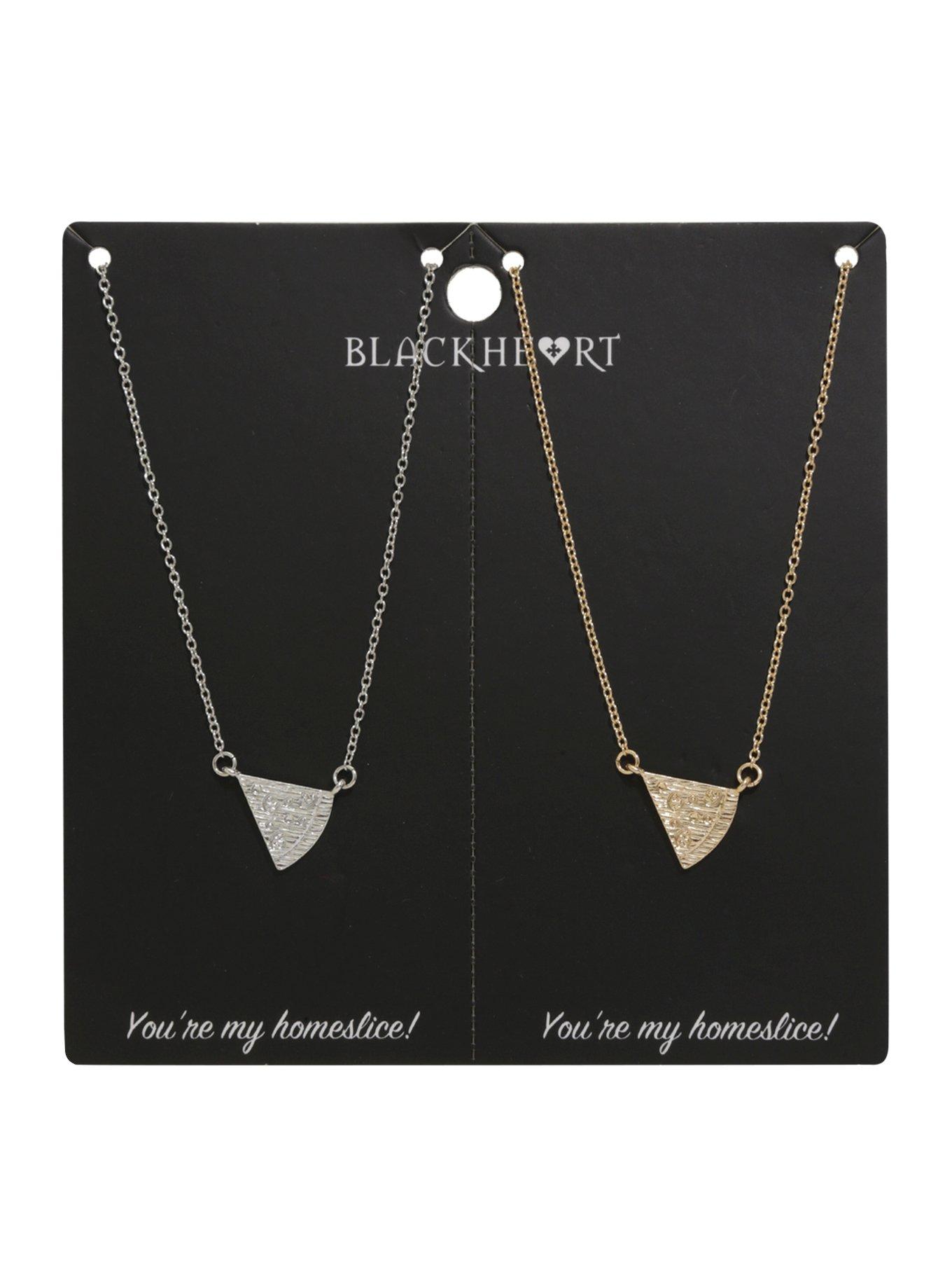 Blackheart Silver & Gold You're My Homeslice Best Friend Necklace Set, , hi-res