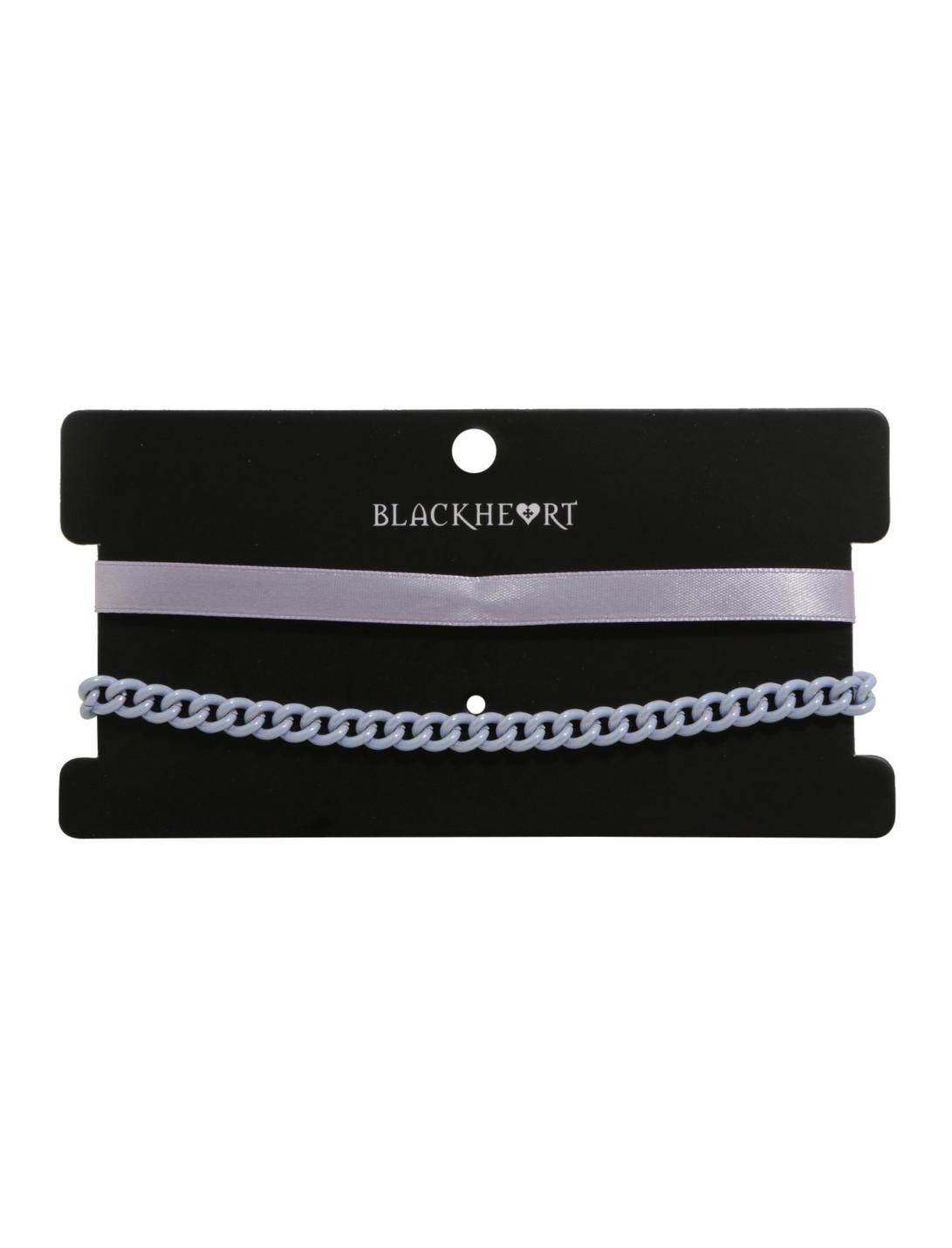 Blackheart Pastel Chain Ribbon Choker Set, , hi-res