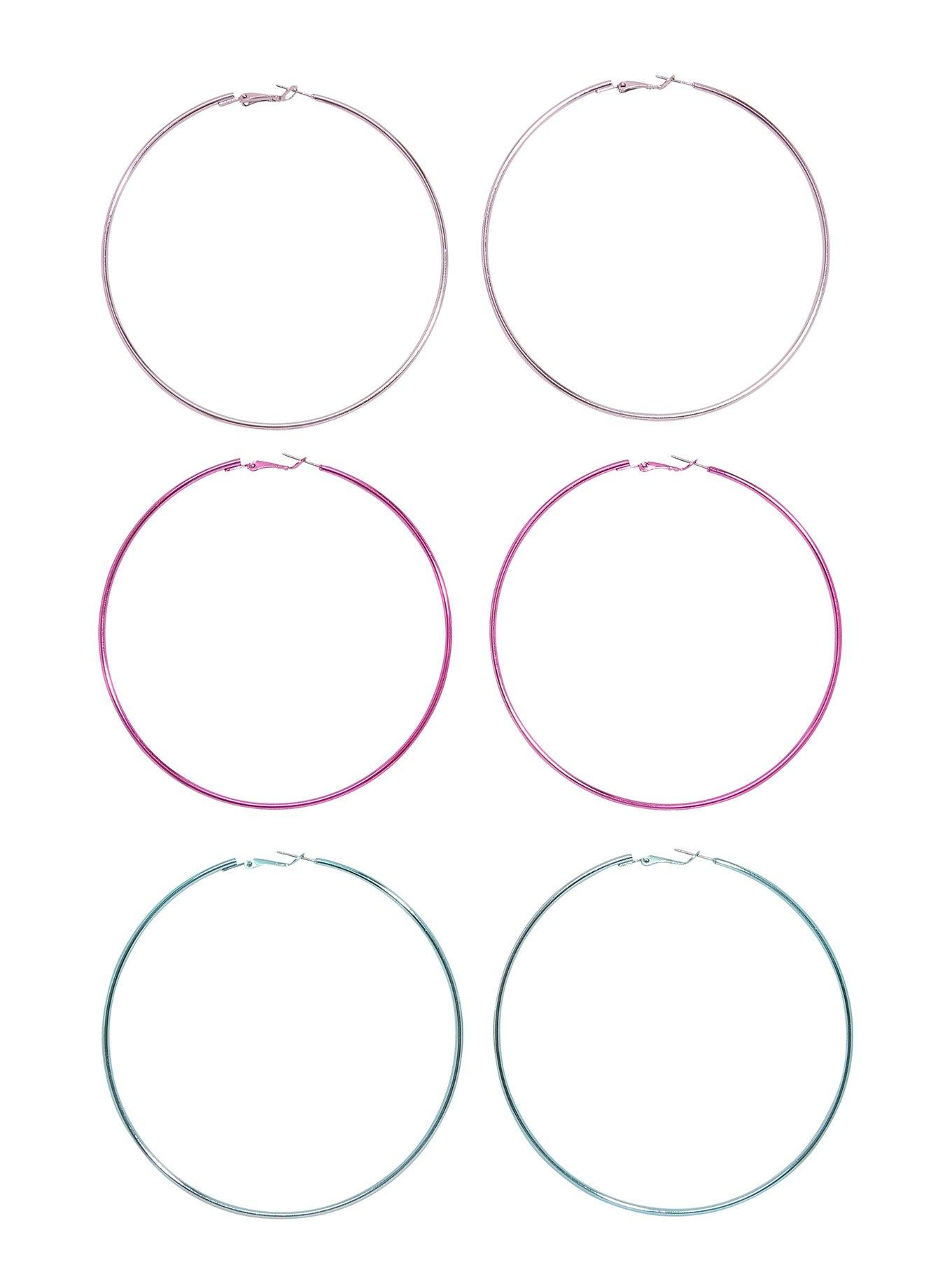 Jumbo Pastel Hoop Earring Set, , hi-res