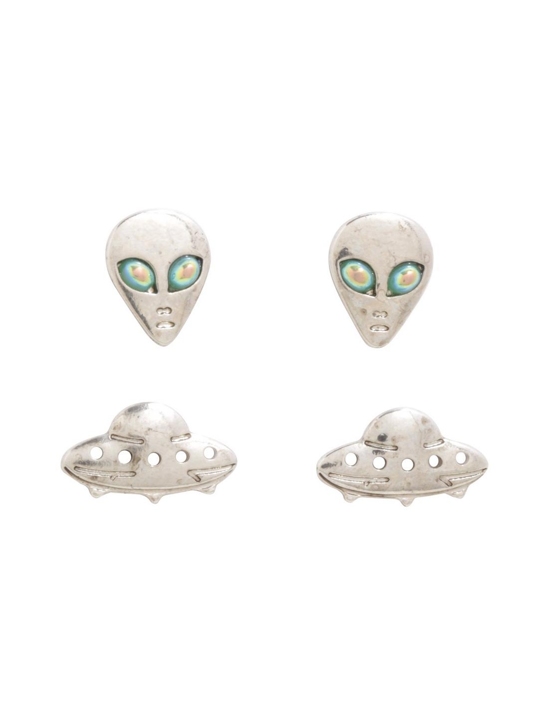Alien UFO Get In Loser Stud Earrings Set, , hi-res