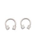 5/16 Steel Clear CZ Circular Barbell 2 Pack, SILVER, hi-res