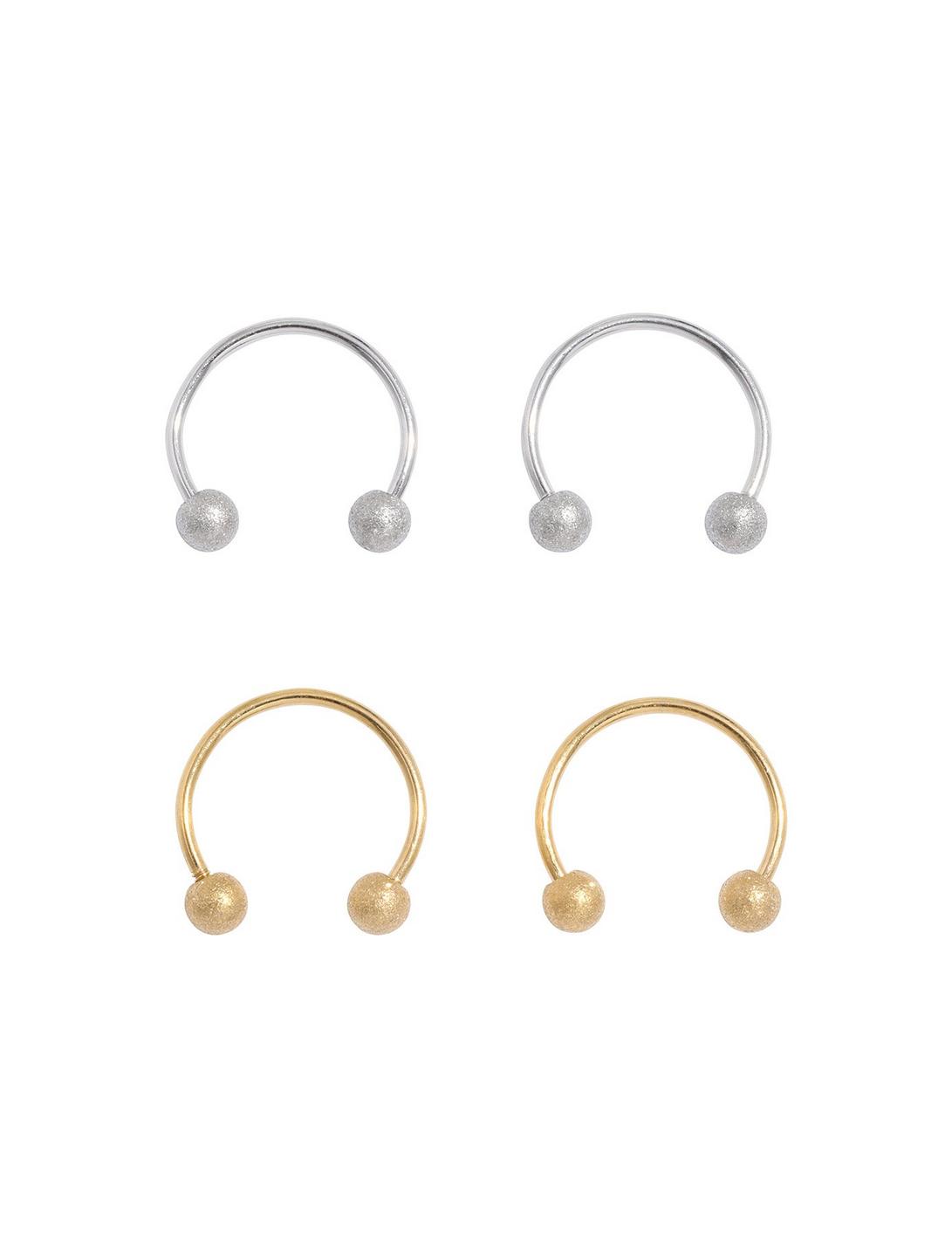 Steel Circular Barbell Dusted Gold & Silver 4 Pack, MULTI, hi-res