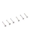 Clear CZ & Pearl Nose Stud 6 Pack, SILVER, hi-res