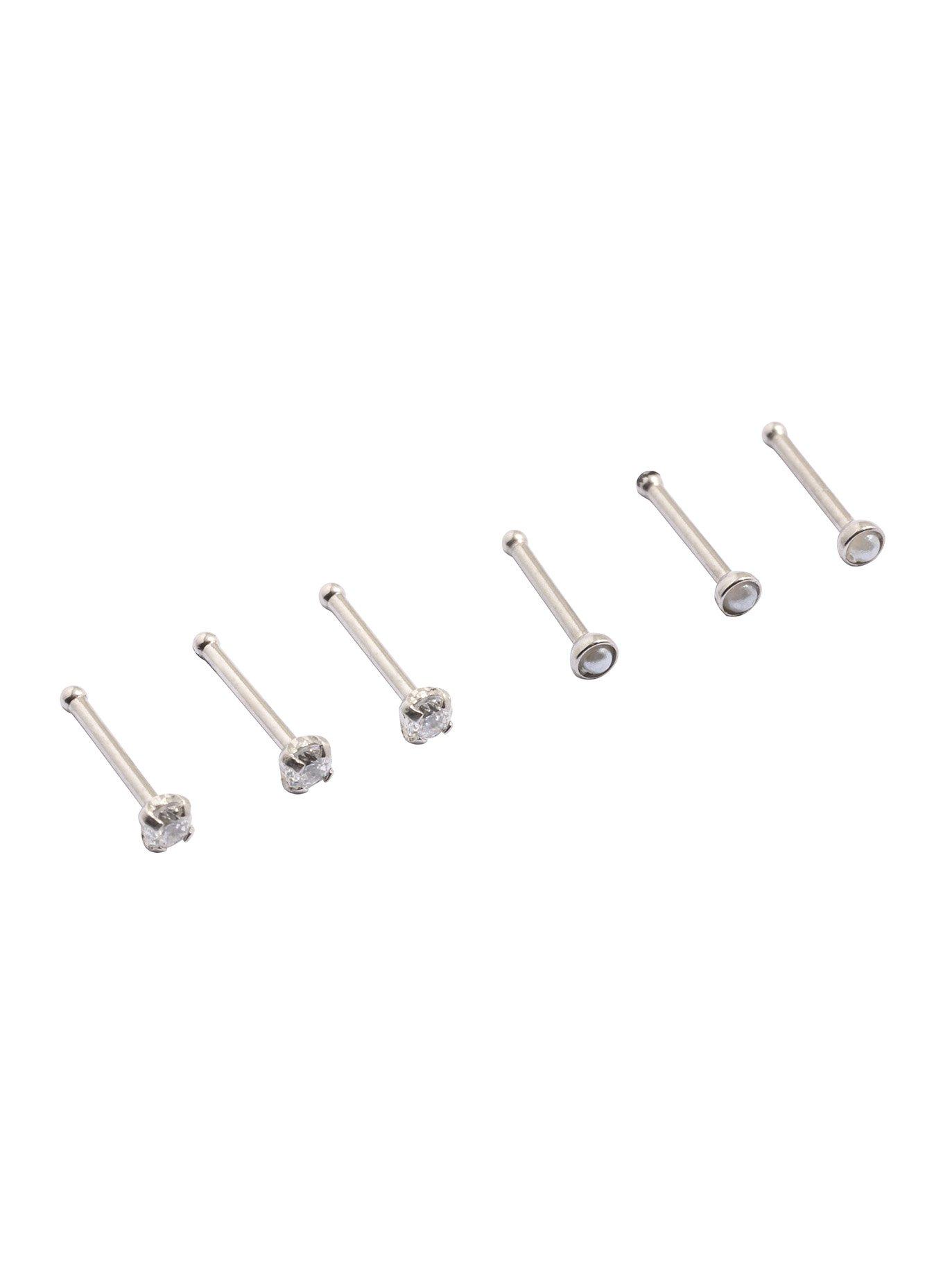 Hot topic sale clear nose stud