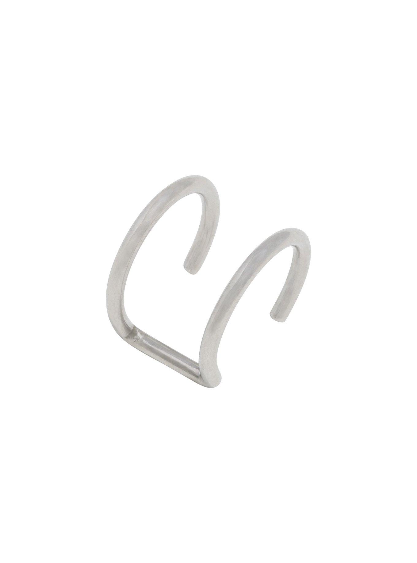 Surgical Steel Double Ring Side Faux Nose Hoop Hot Topic