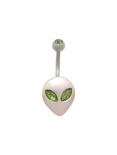 14G Surgical Steel Alien Head Curved Navel Barbell, , hi-res
