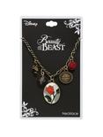 Disney Beauty And The Beast Enchanted Rose Multi Charm Necklace, , hi-res