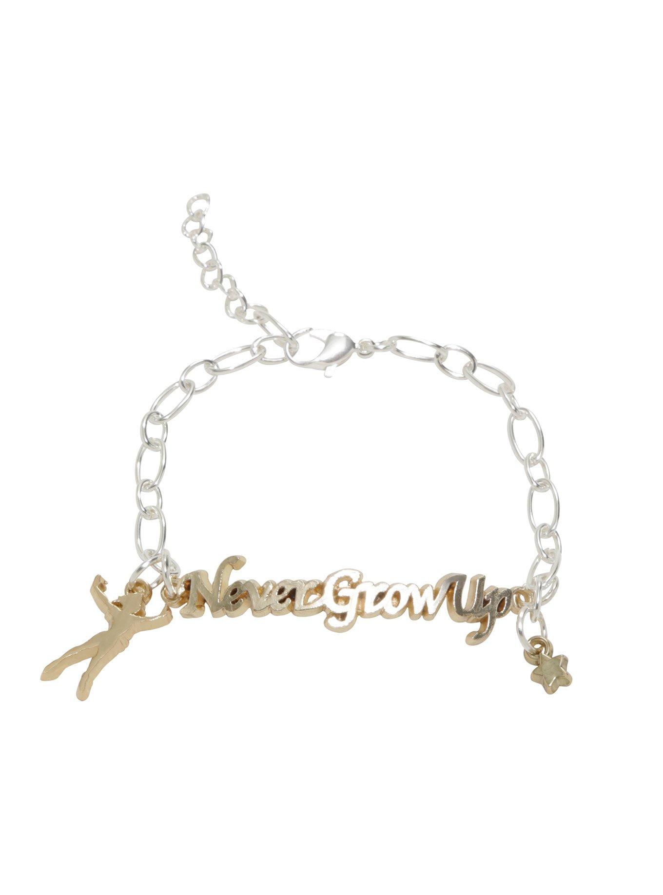 Disney Peter Pan Never Grow Up Chain Bracelet