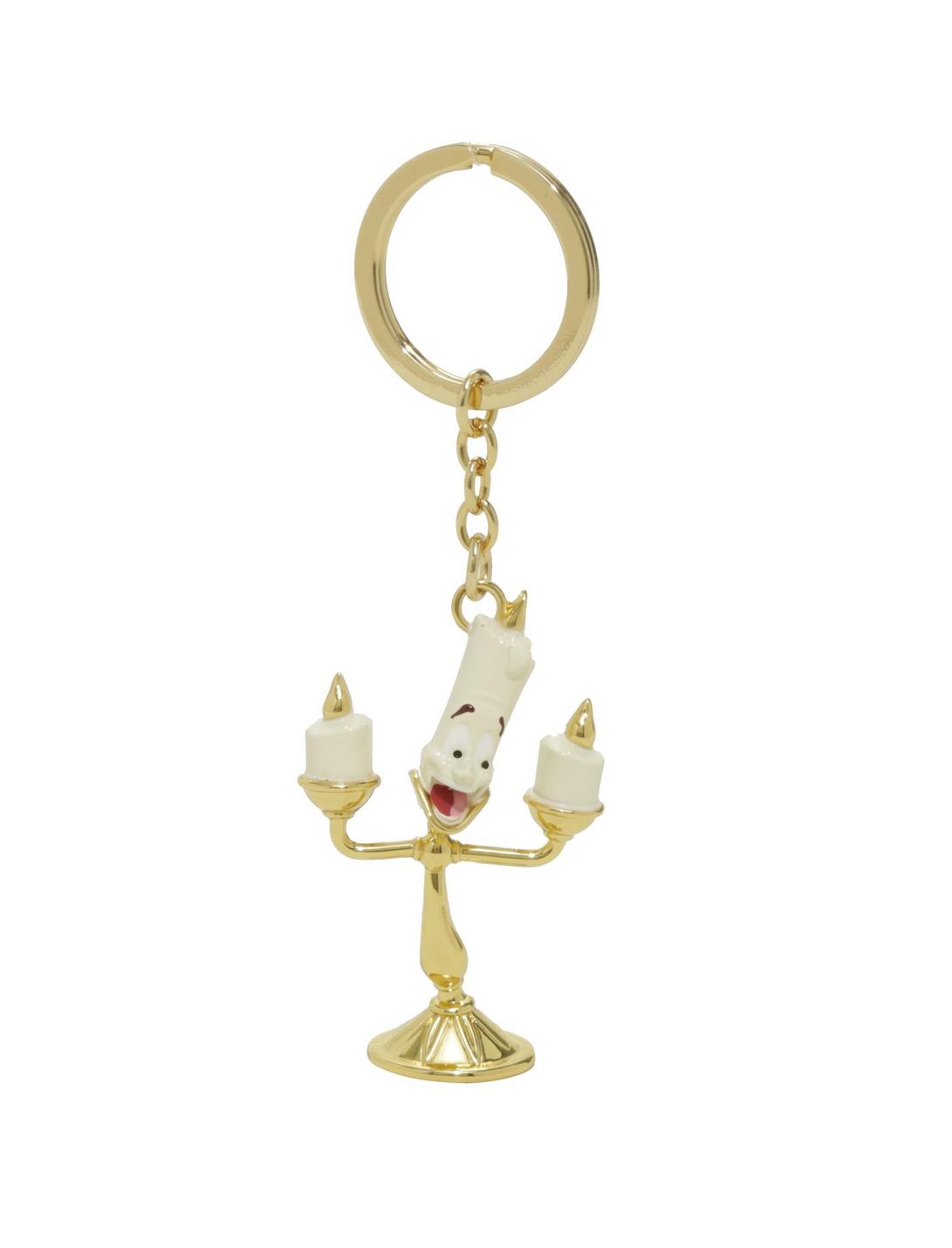 NWT Disney Loungefly Authentic Beauty and Beast Lumiere Metal Alloy Keychain 
