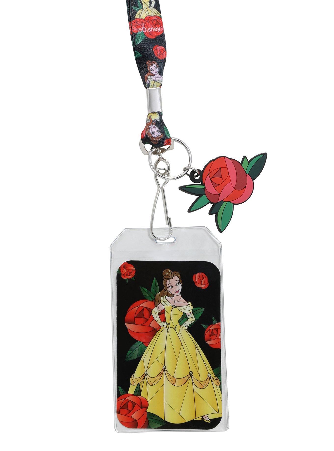 Disney Beauty And The Beast Stained Glass Art Lanyard, , hi-res