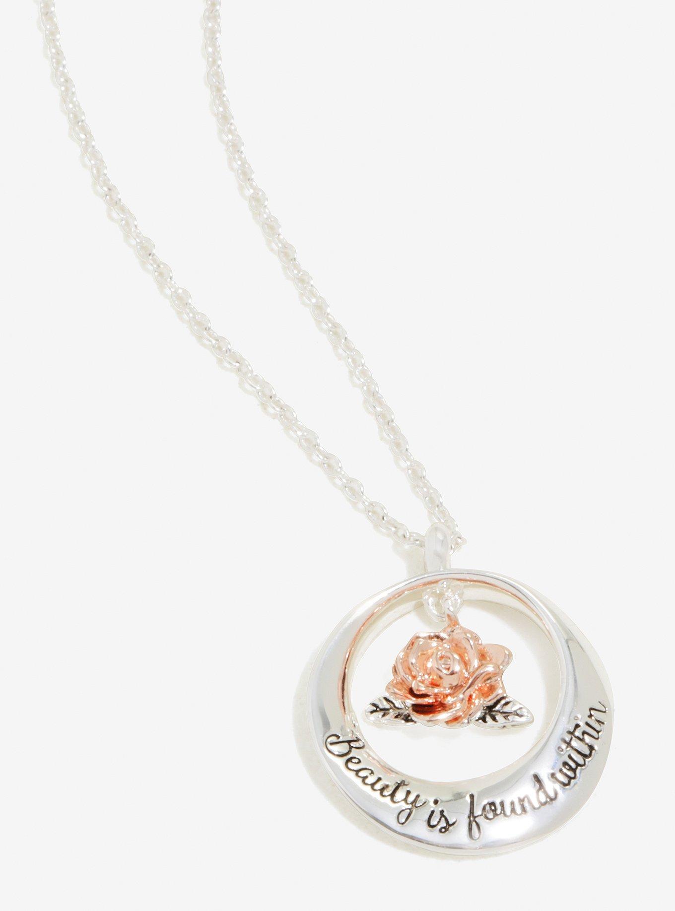 Disney Beauty And The Beast Beauty Is Found Within Necklace, , hi-res