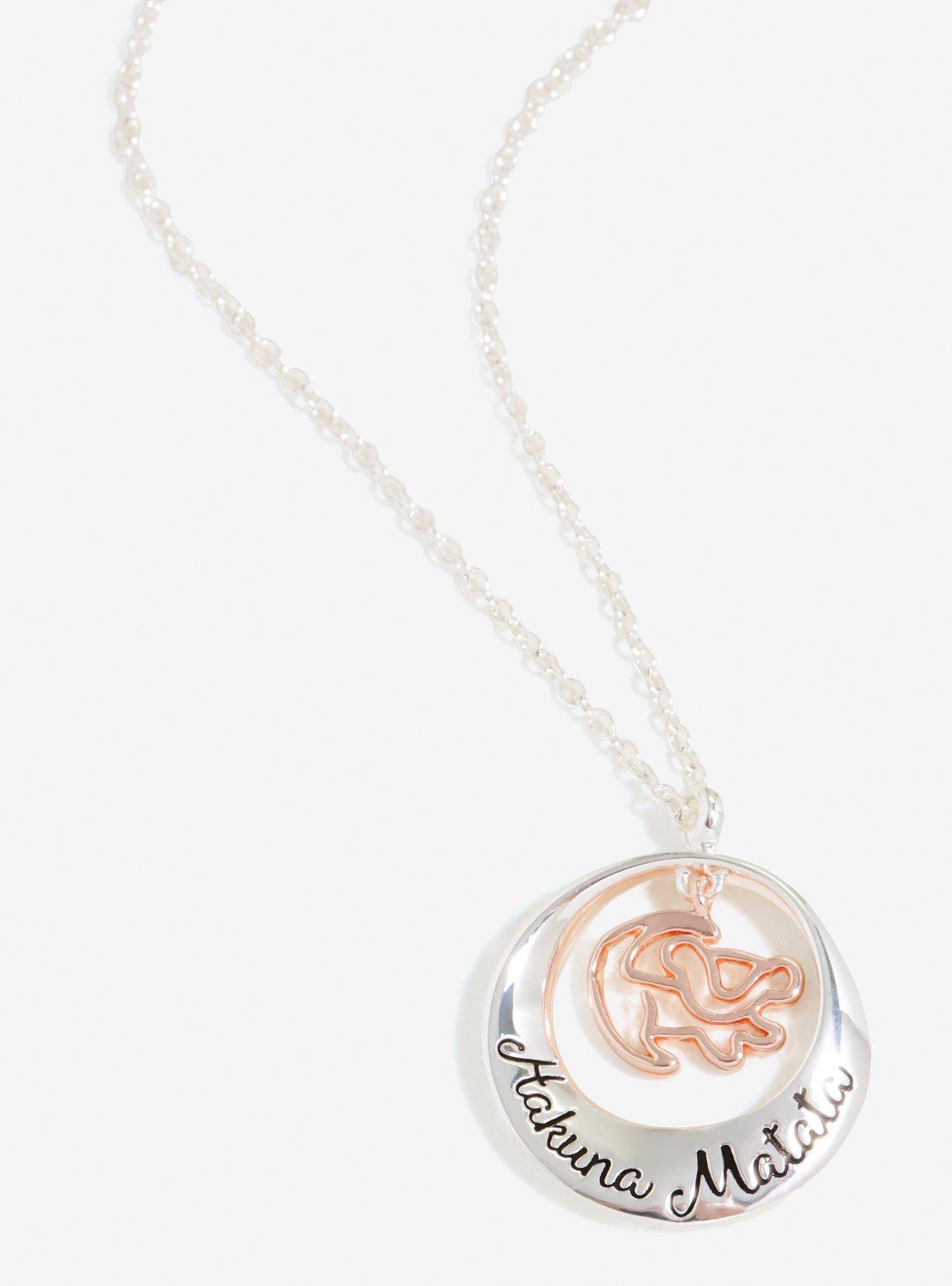 Disney The Lion King Hakuna Matata Silver Circle Necklace, , hi-res