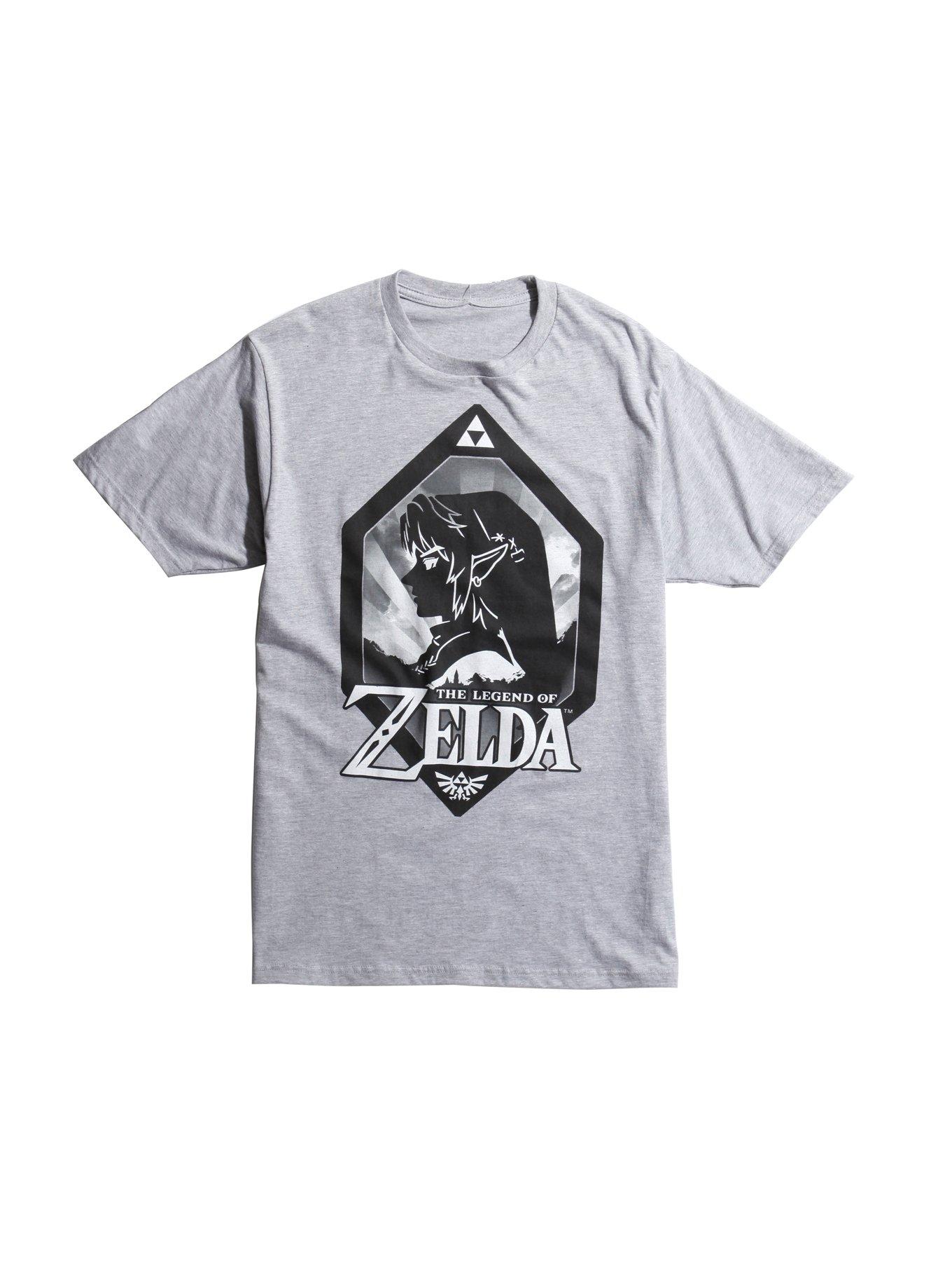 The Legend Of Zelda Link Silhouette T-Shirt, GREY, hi-res