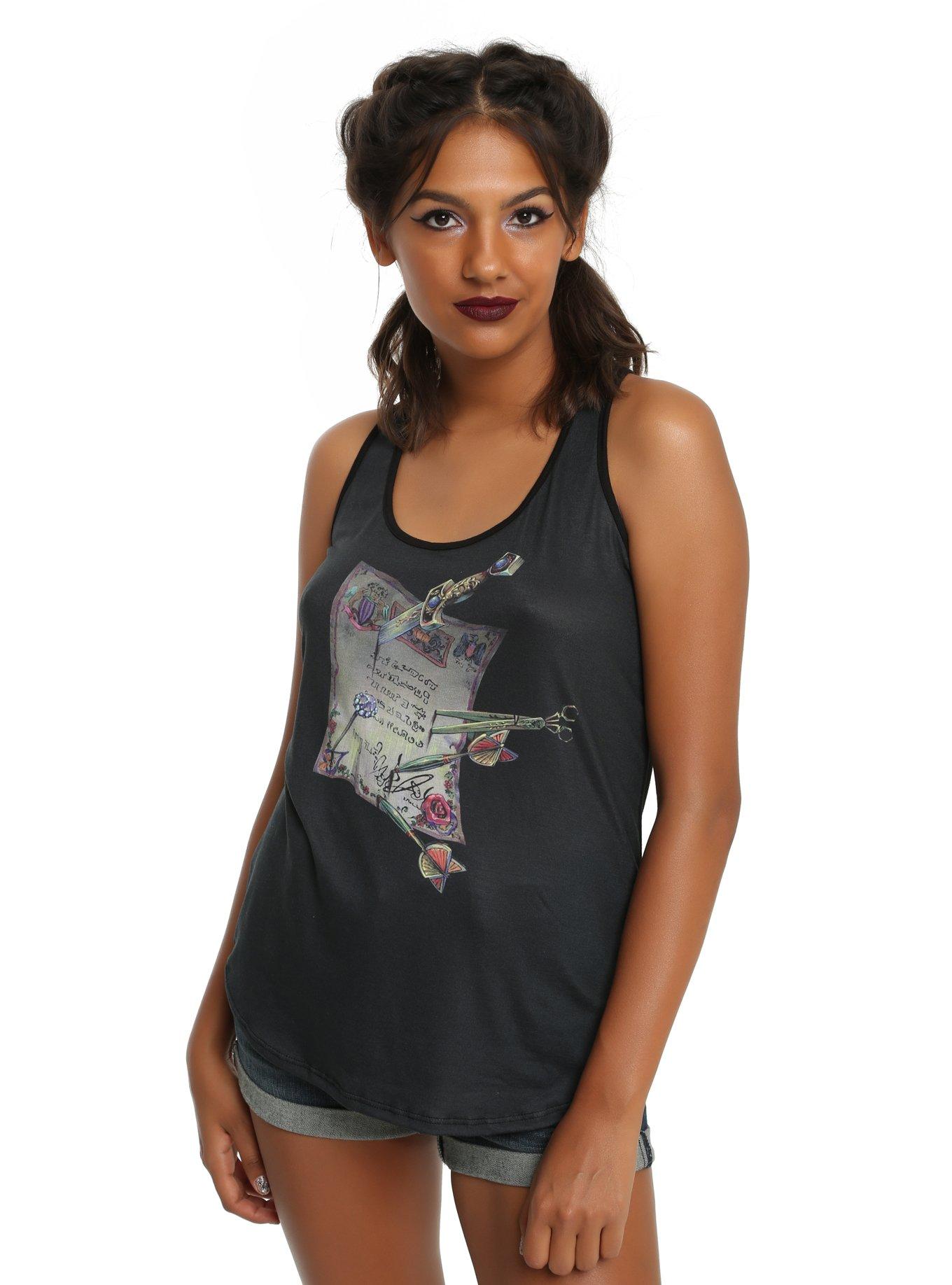 Her Universe Studio Ghibli Howl's Moving Castle Script Girls Tank Top, BLACK, hi-res