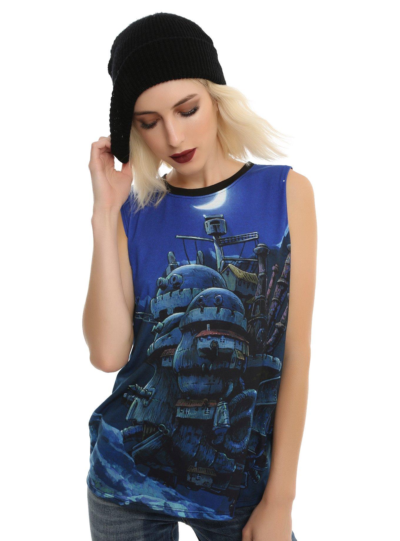 Studio Ghibli Howl's Flying Castle Sublimated Girls Tank Top, BLACK, hi-res