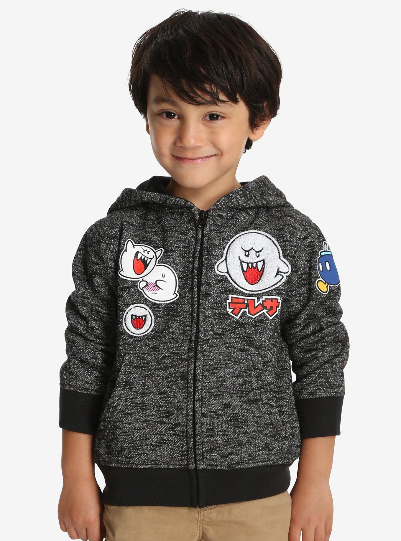 Nintendo Super Mario Bros. Boo & Bomb Omb Toddler Hoodie, GREY, hi-res