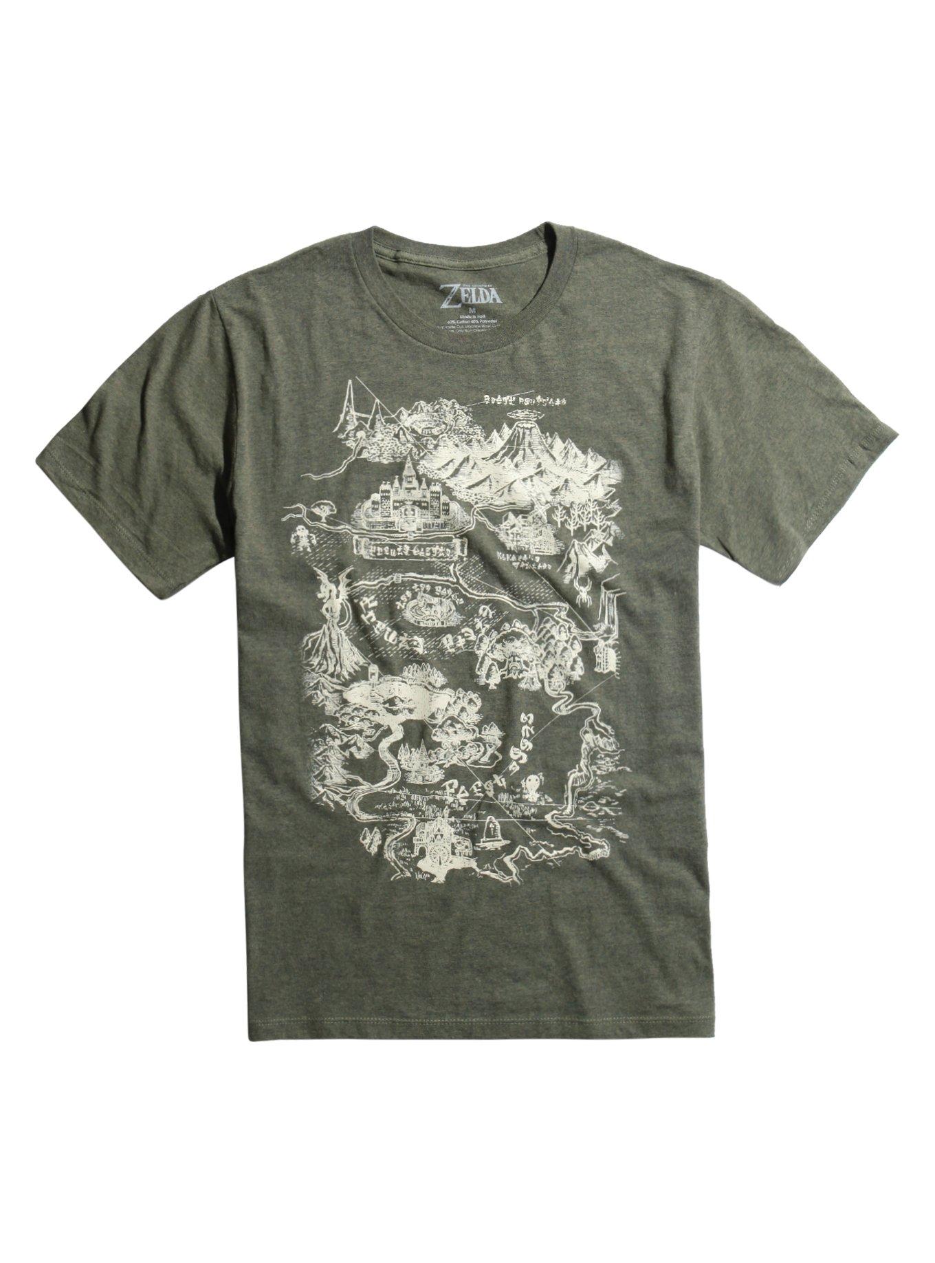 The Legend Of Zelda Map T-Shirt, GREEN, hi-res