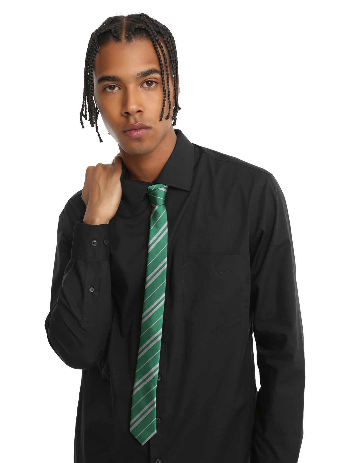 Harry Potter Slytherin Striped Skinny Tie, , hi-res