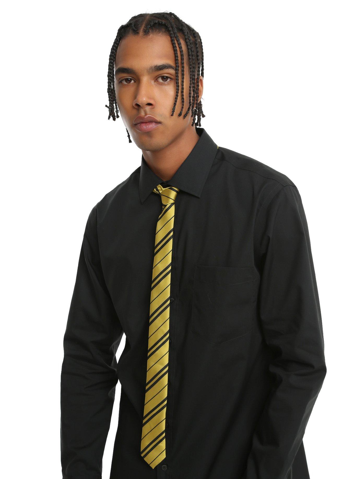 Harry Potter Hufflepuff Striped Skinny Tie, , hi-res