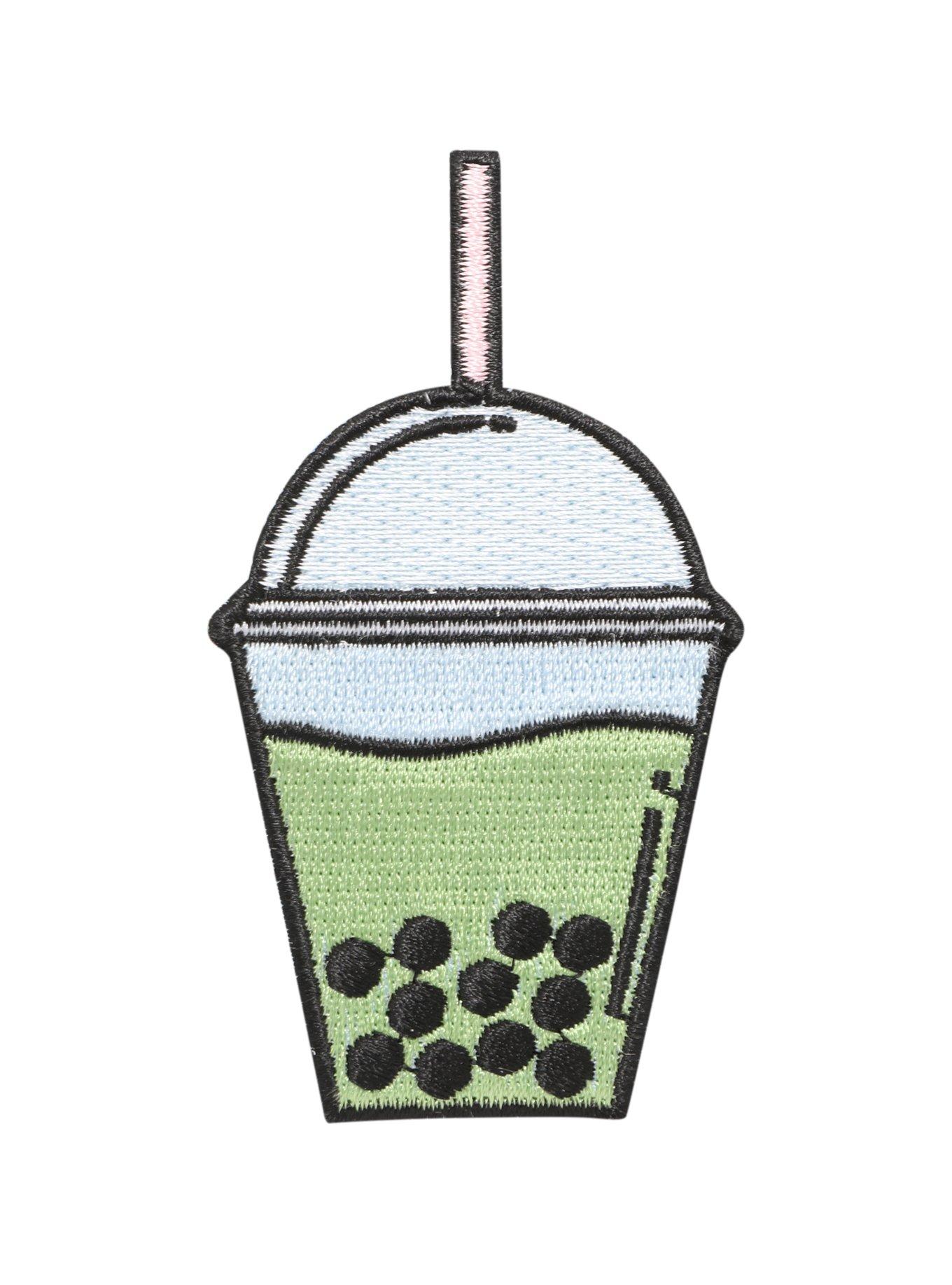 Boba Tea Iron-On Patch, , hi-res