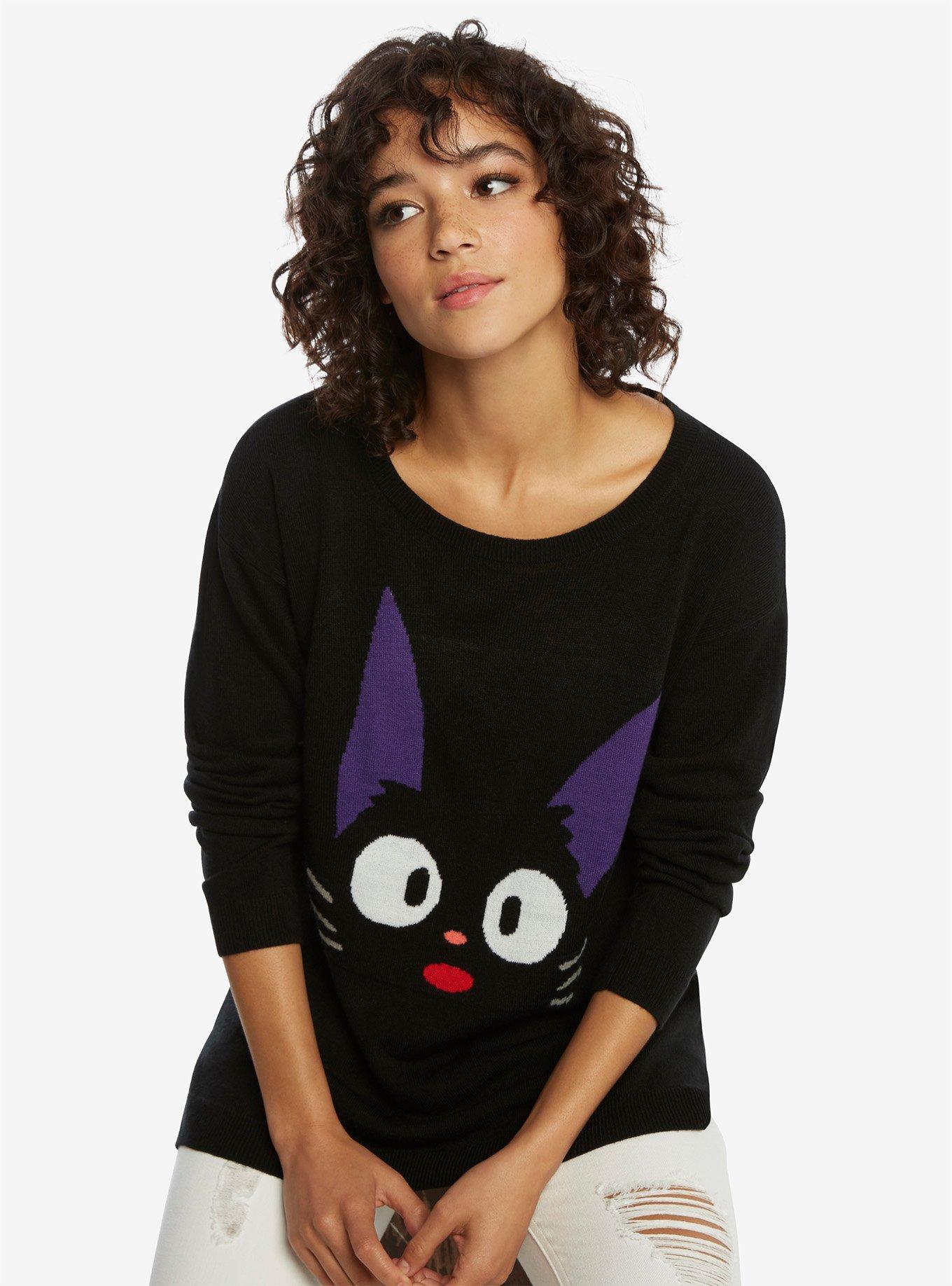 Studio Ghibli Kiki's Delivery Service Jiji Sweater, BLACK, hi-res