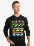 Dinosaur Fair Isle Sweatshirt, BLACK, hi-res