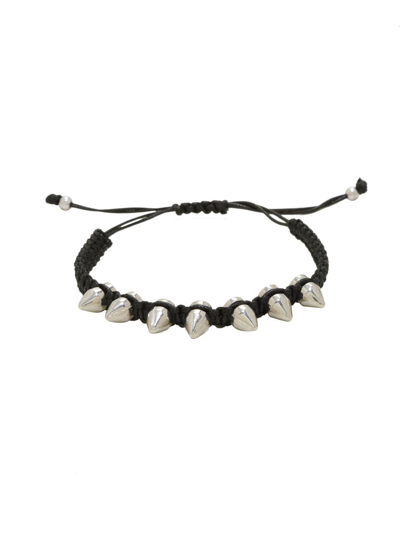 Braided Spiked Studs Bracelet, , hi-res