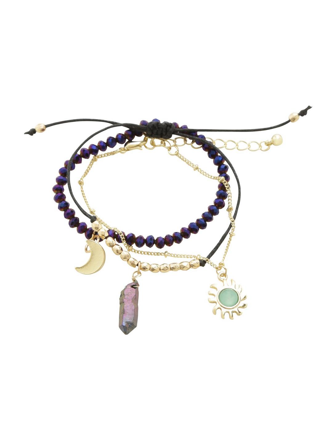 Sun Moon Crystal Dainty Bracelet Set, , hi-res