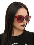Red Plastic Round Sunglasses, , hi-res
