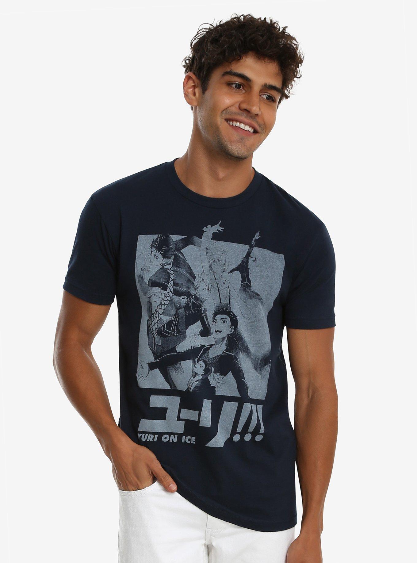 Yuri!!! on ICE Skater Group T-Shirt, NAVY, hi-res