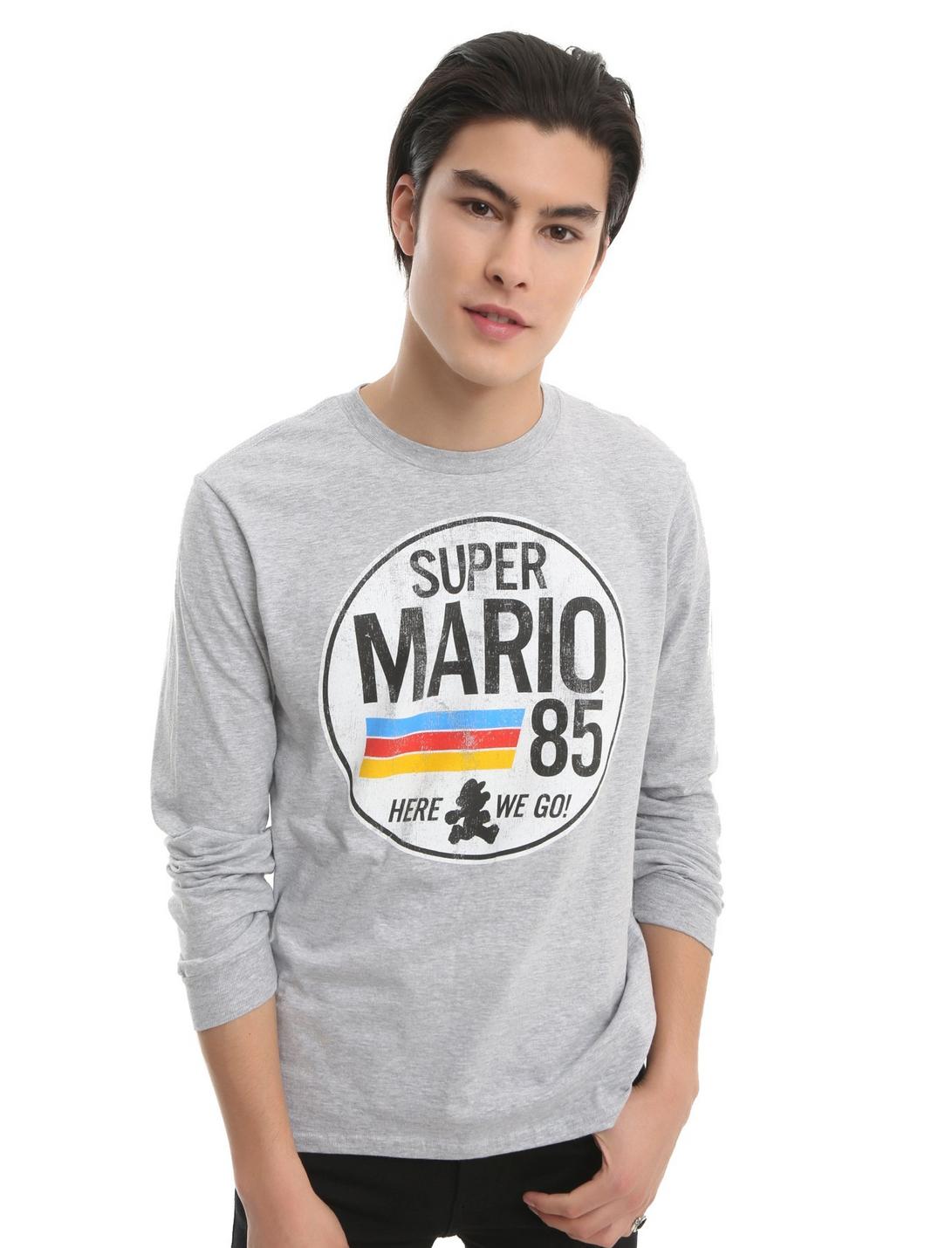 Super Mario Bros 85 Long-Sleeve T-Shirt, GREY, hi-res