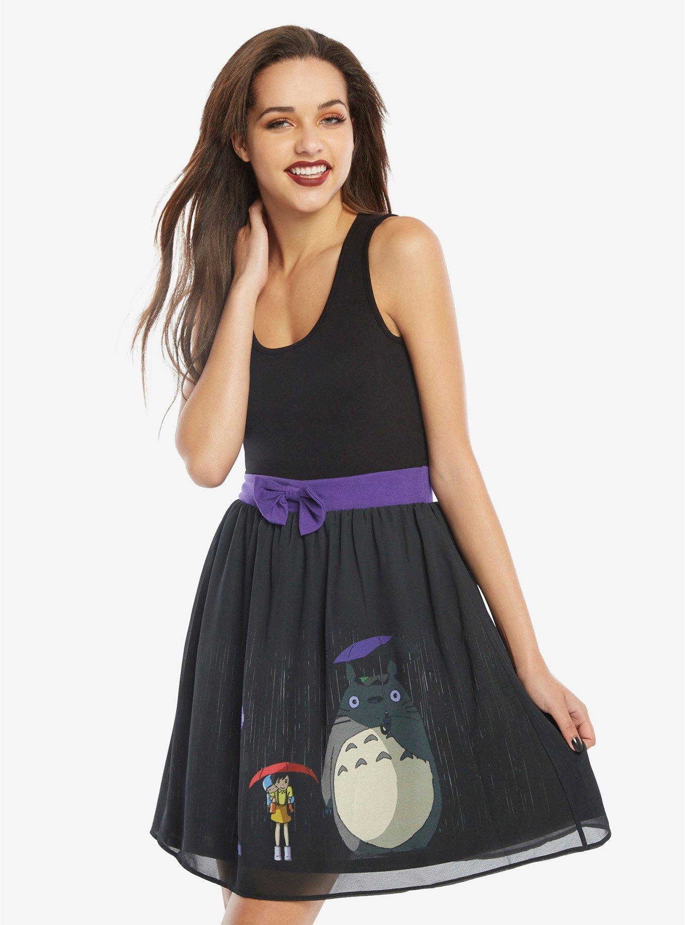 Her Universe Studio Ghibli My Neighbor Totoro Purple Bow Belt Dress, MULTI, hi-res