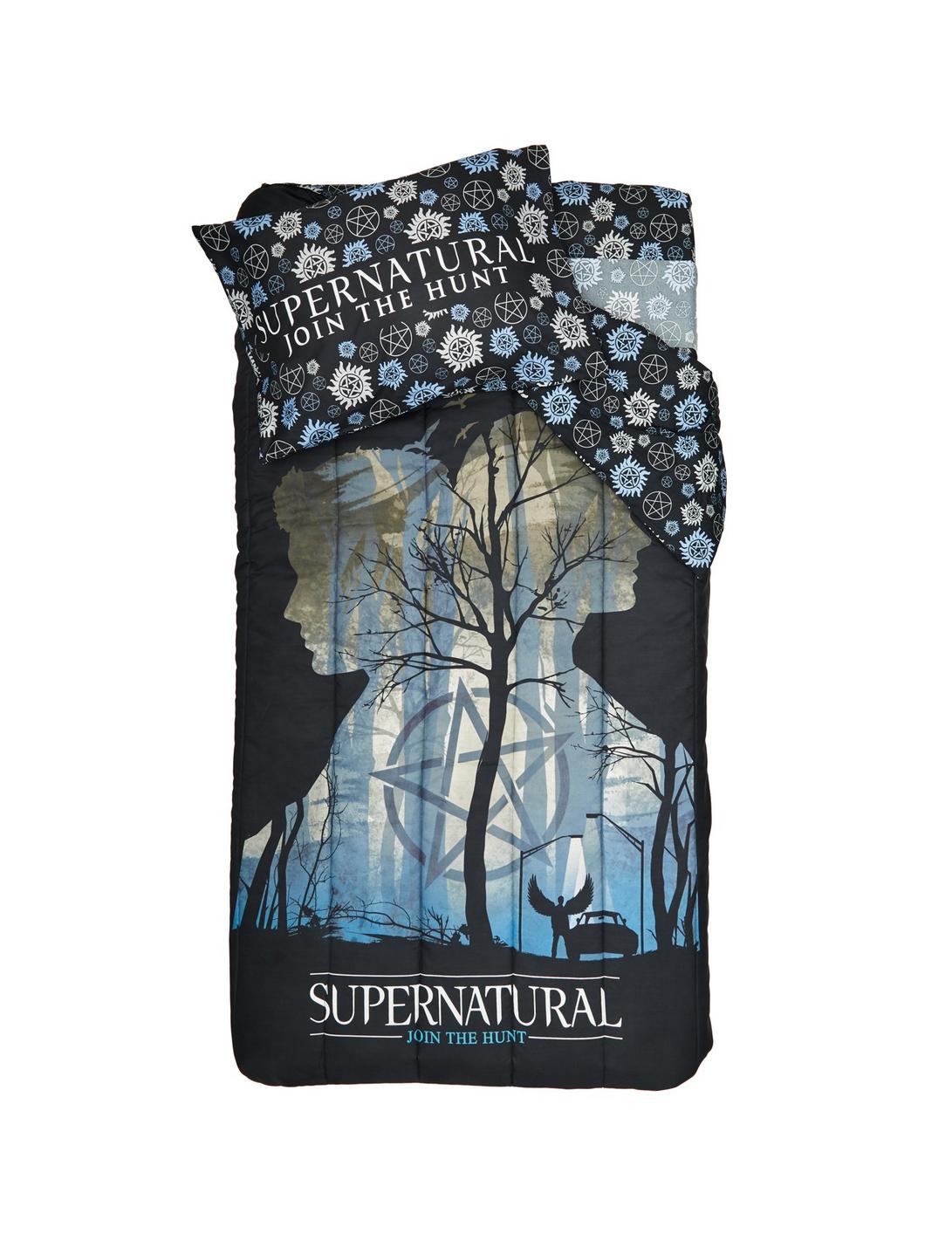 Supernatural Silhouette Symbols Twin XL Comforter, , hi-res