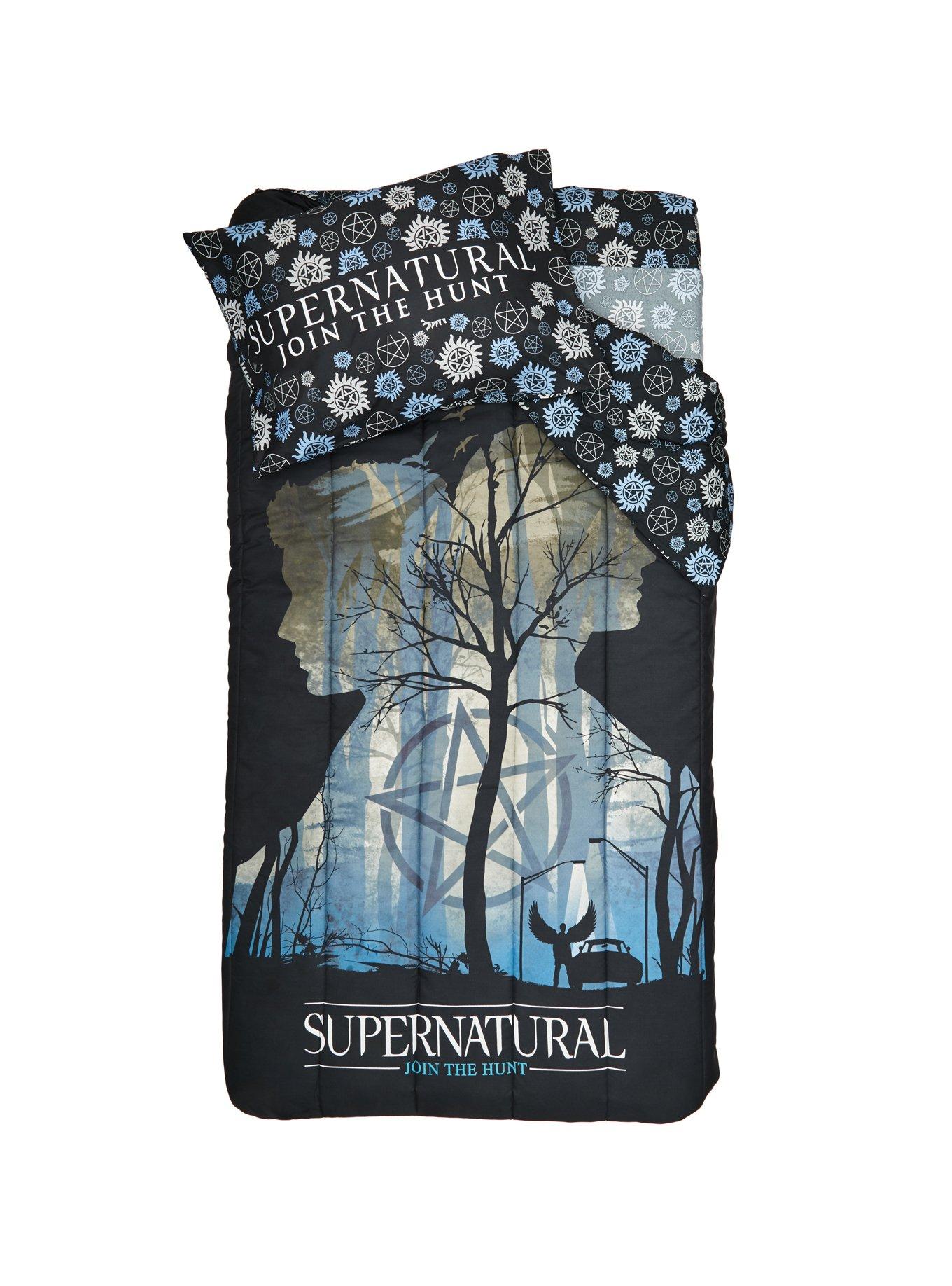 Supernatural Silhouette Symbols Twin XL Comforter, , hi-res