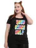 Drag Queen Merch Good Vibes Only Wall Girls T-Shirt Plus Size, BLACK, hi-res