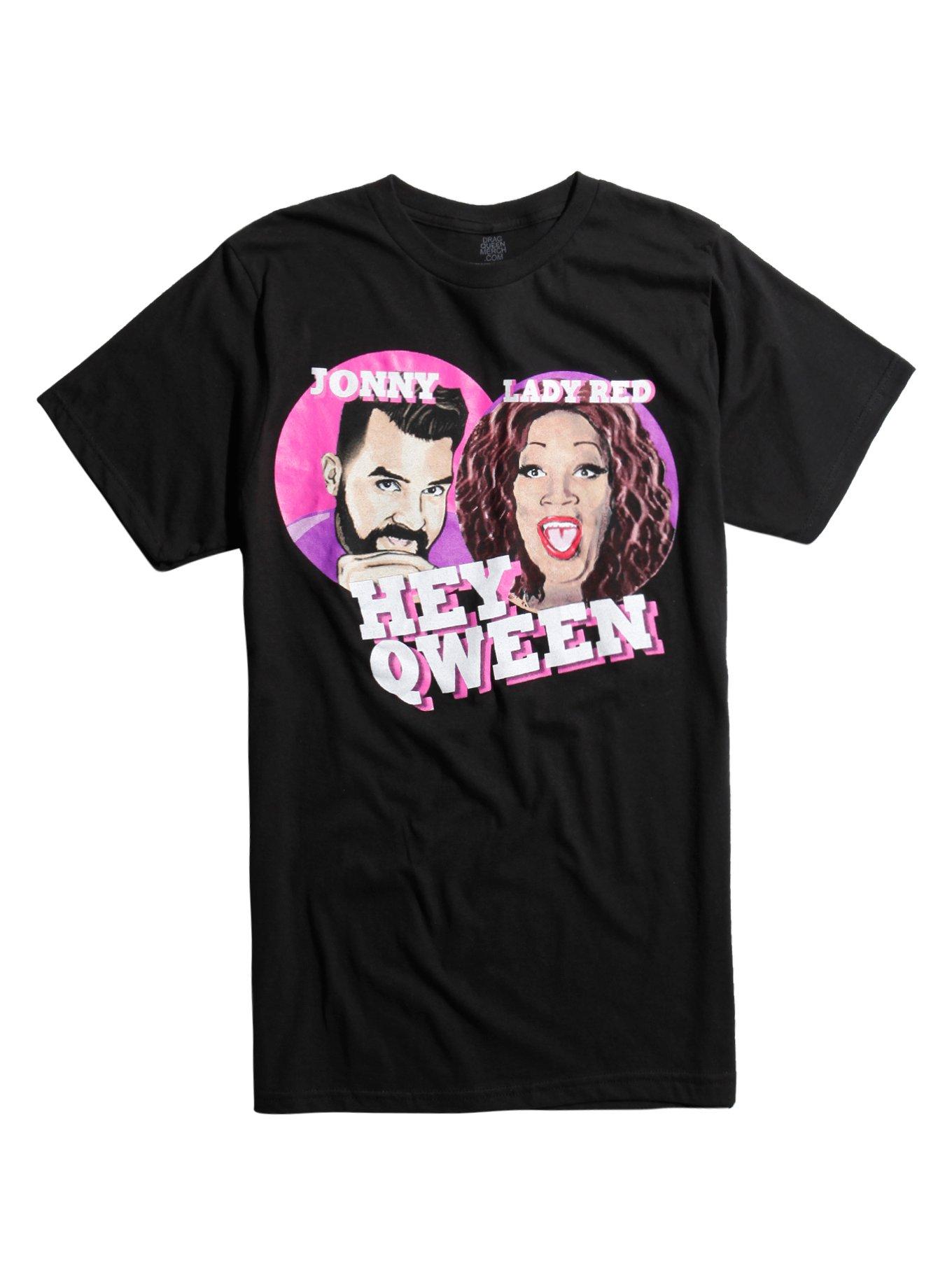 Drag Queen Merch Hey Qween Jonny & Lady Red T-Shirt, BLACK, hi-res